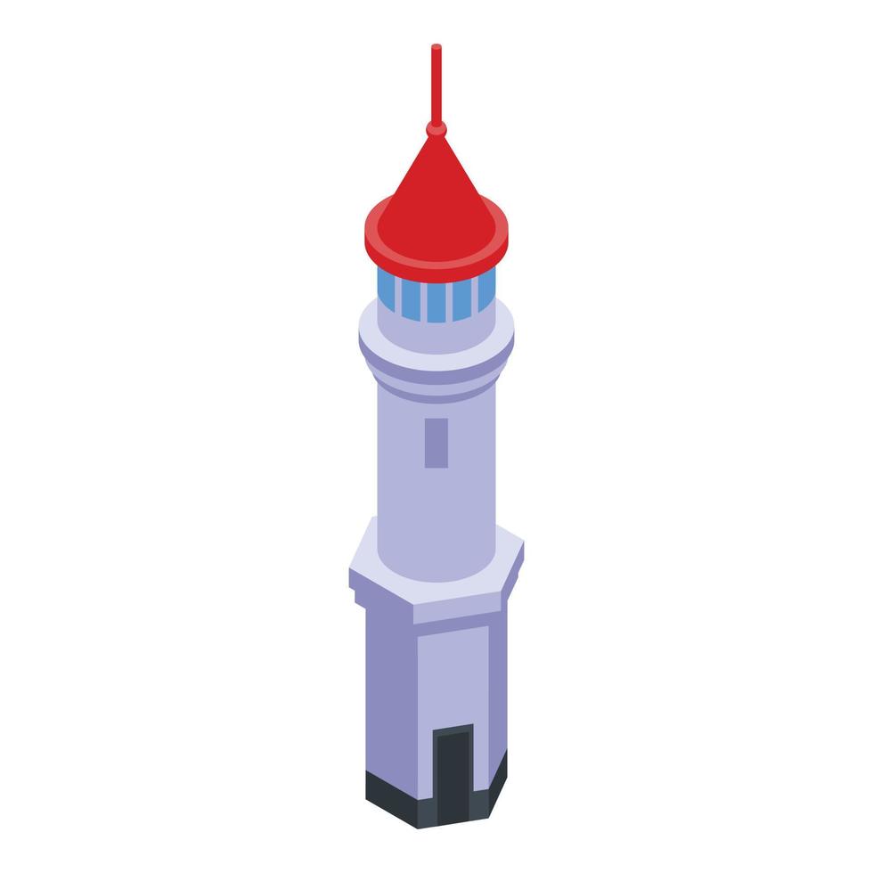 haven vuurtoren icoon, isometrische stijl vector