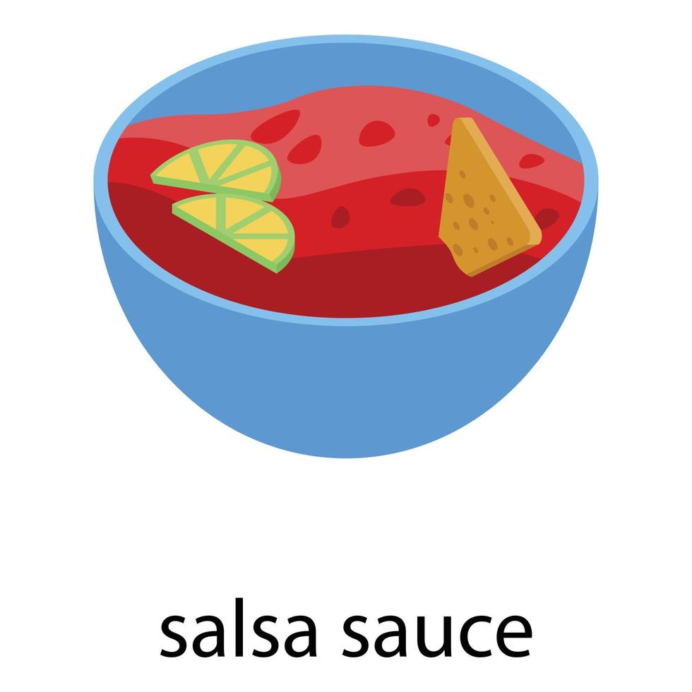 salsa saus icoon, isometrische stijl vector