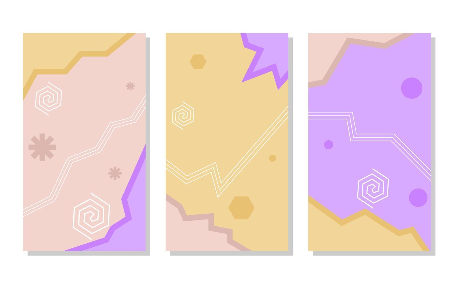 reeks van abstract pastel kleur achtergrond. zacht bruin, zacht roze en Purper. gemakkelijk, vlak en kleurrijk concept. gebruik voor behang, achtergrond, sociaal media, poster, folder, banier en kopiëren ruimte vector