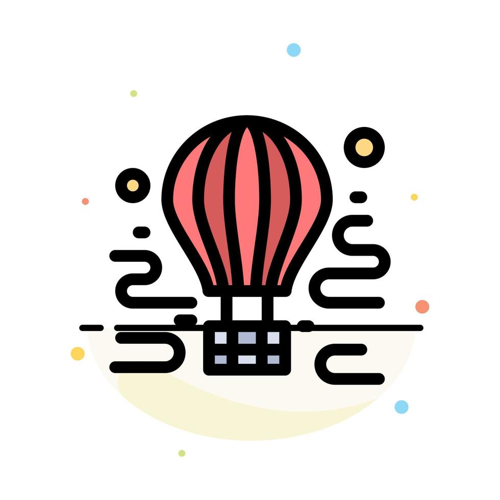 lucht airdrop tour reizen ballon abstract vlak kleur icoon sjabloon vector