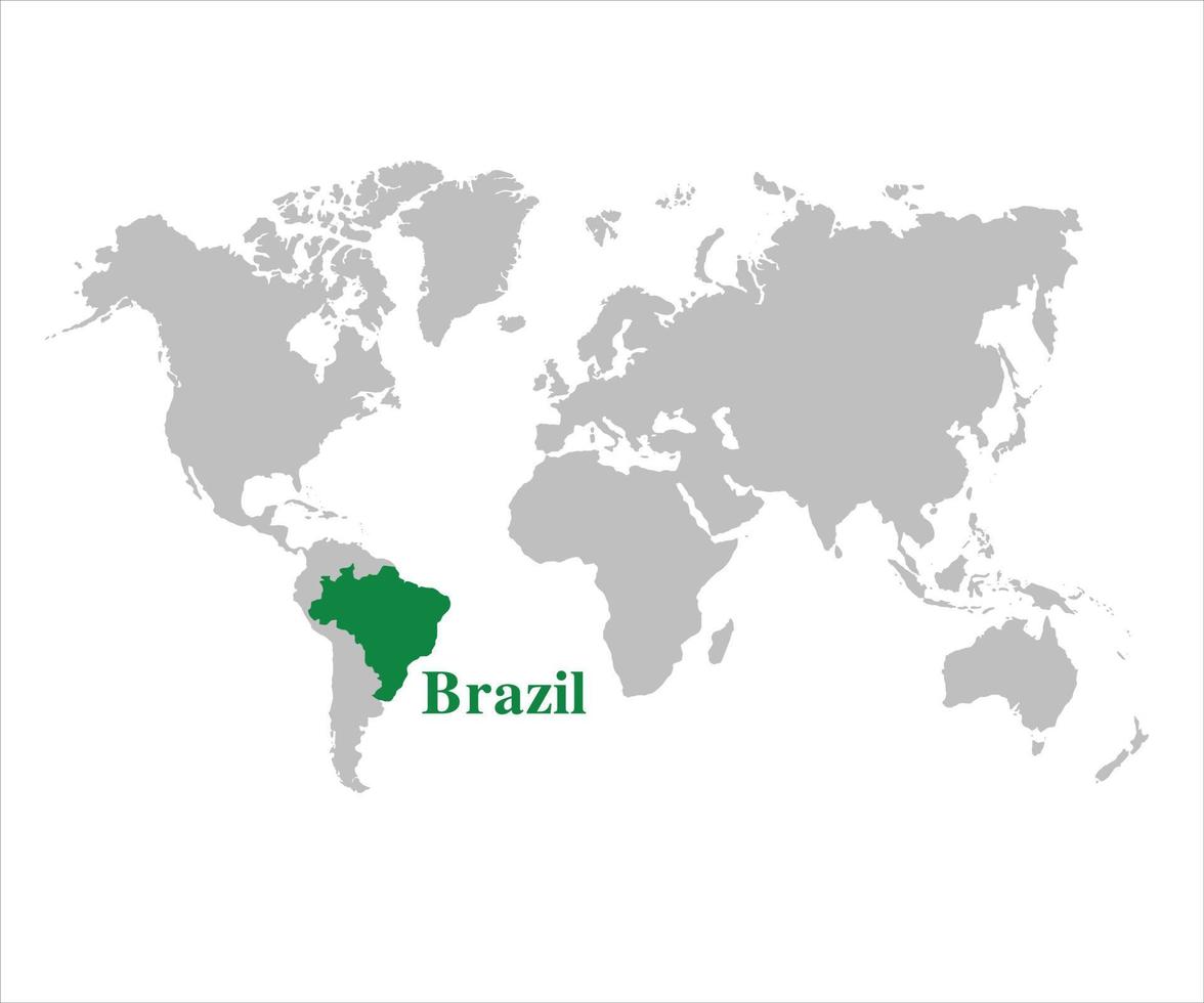 Brazilië kaart vector, geïsoleerd Aan wit achtergrond vector