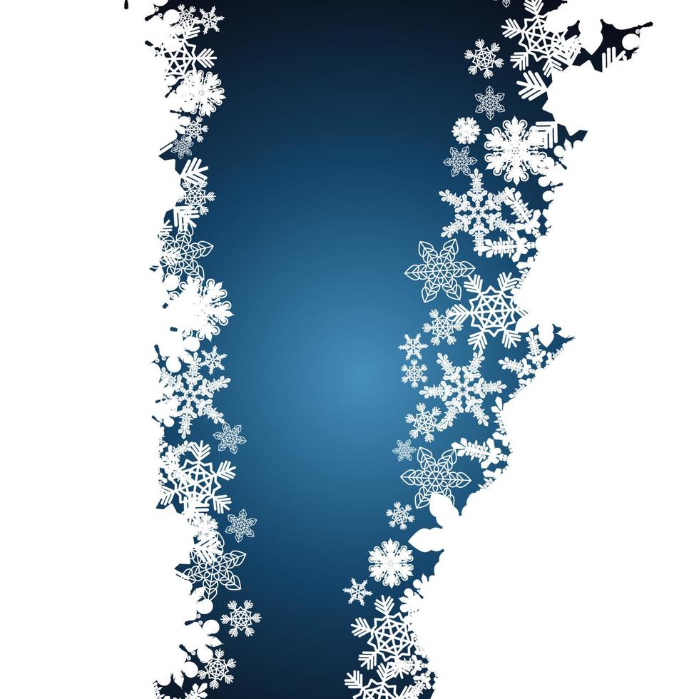 kerst grens, sneeuwvlok ontwerp achtergrond. vector