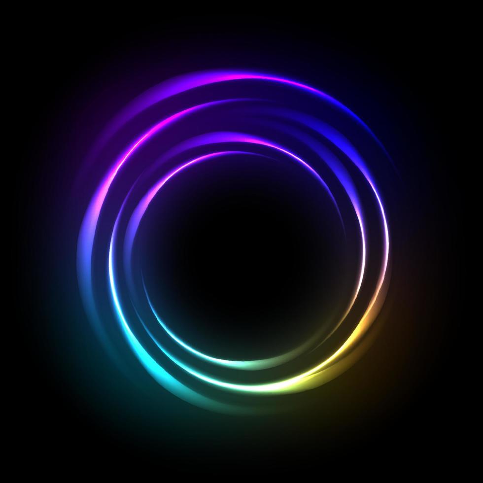 kleurrijke neon frame op een donkere achtergrond, abstracte vectorillustratie. vector