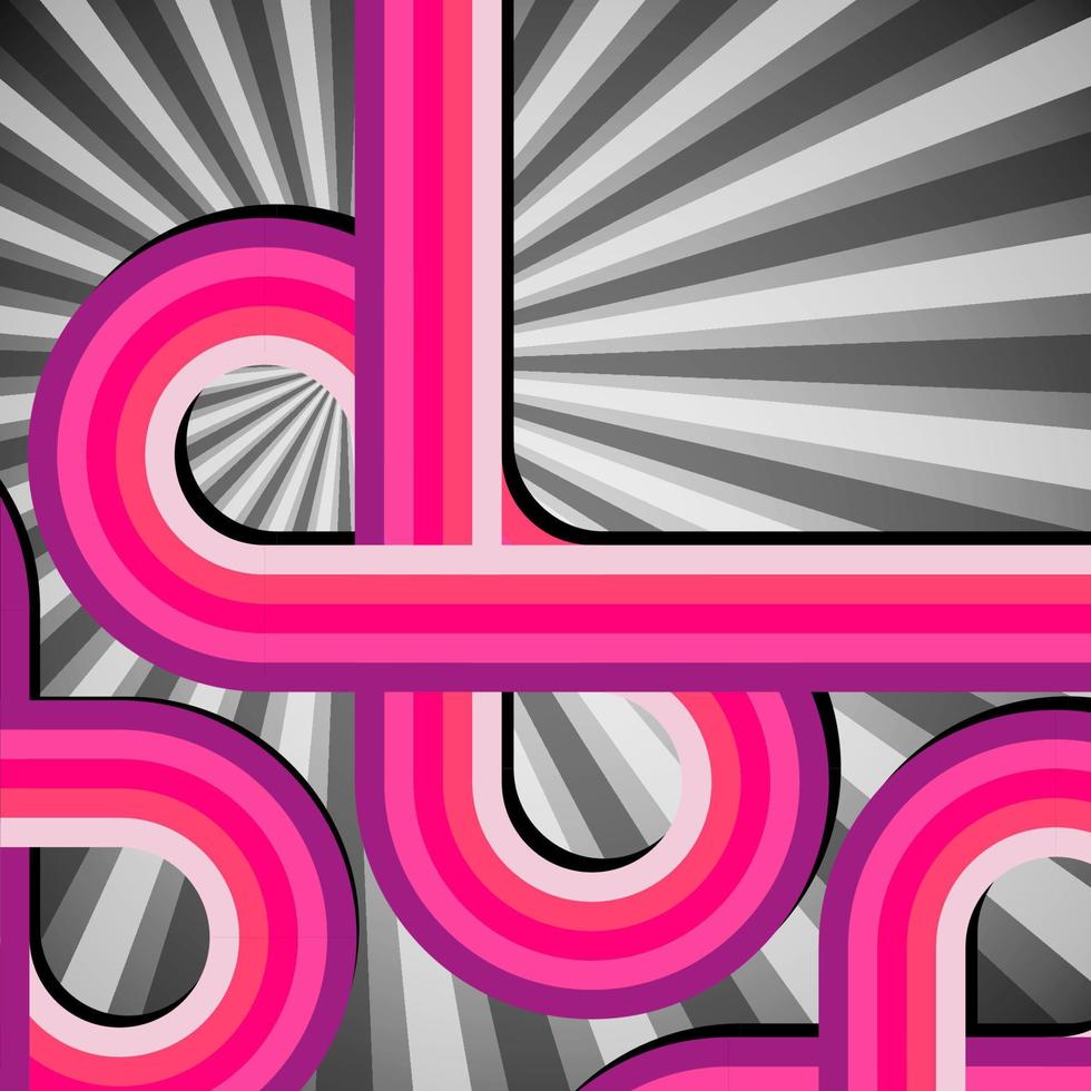 abstract ontwerp jaren '70 retro lijnen en stralen achtergrond, vector. vector