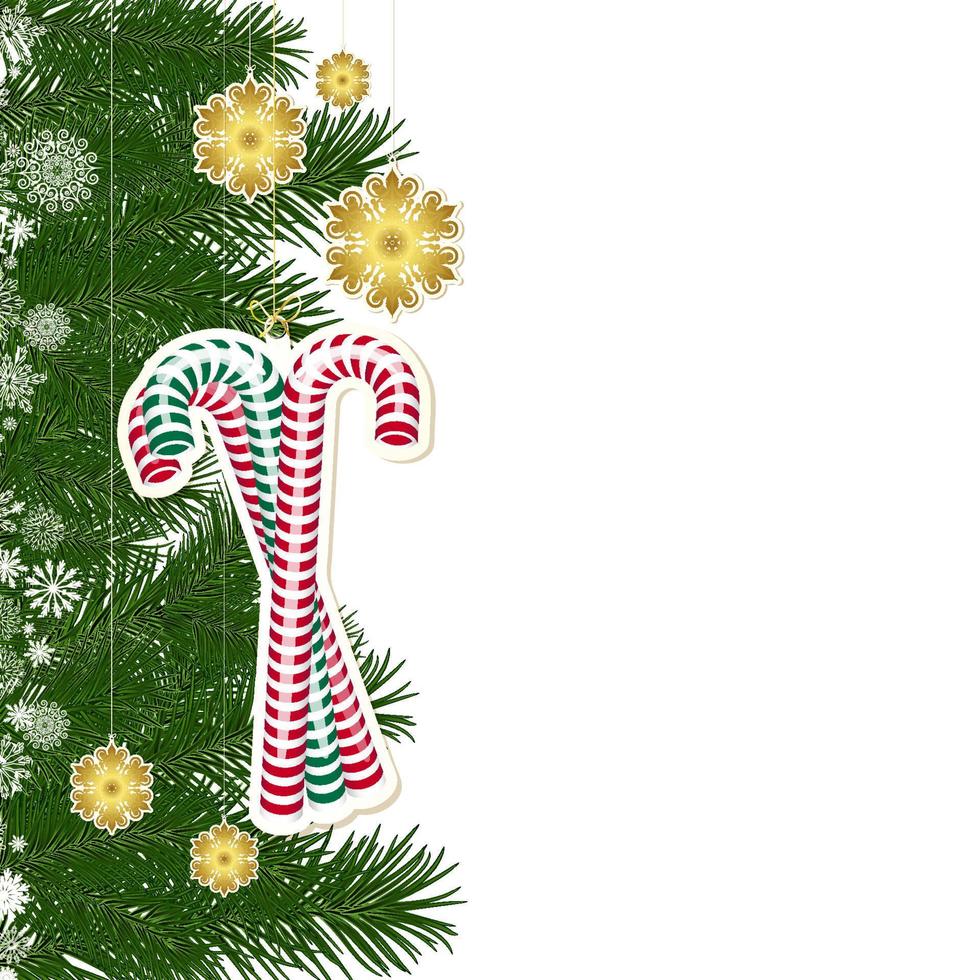 Kerstmis achtergrond met Kerstmis decor en groen takken van Kerstmis boom. vector