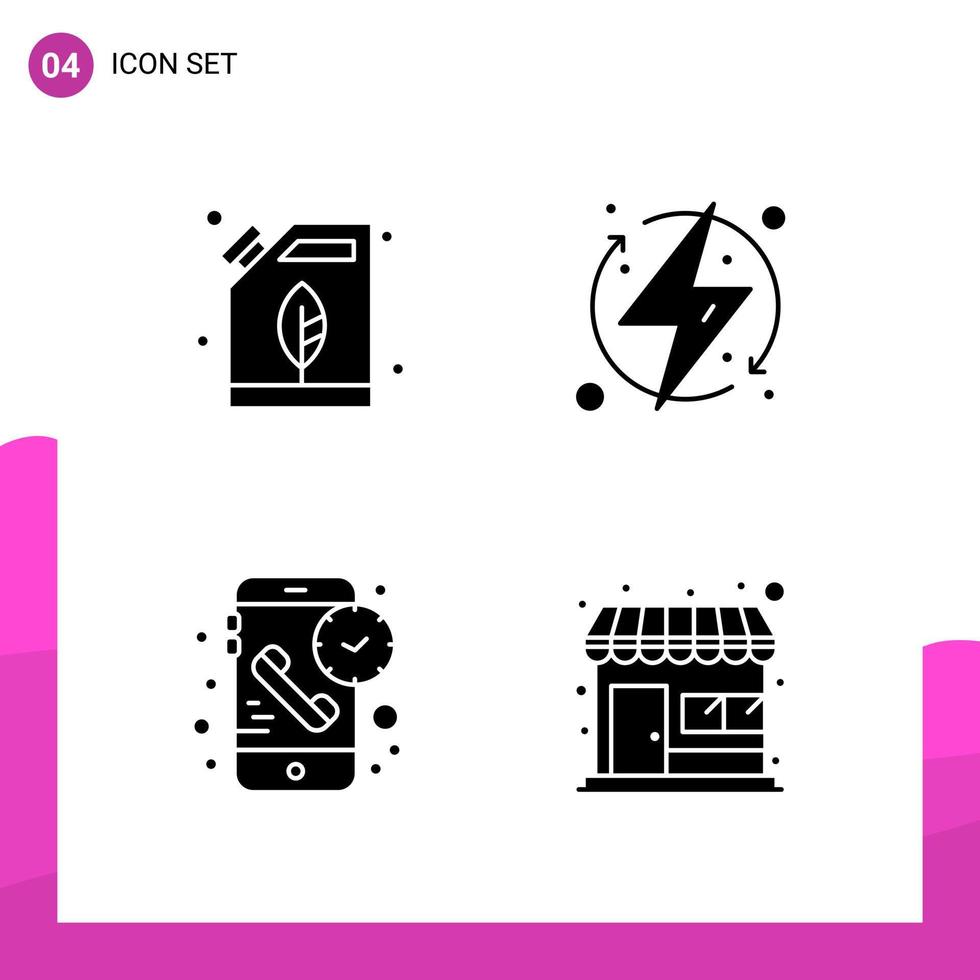 glyph icoon reeks pak van 4 solide pictogrammen geïsoleerd Aan wit achtergrond voor snel reagerend website ontwerp afdrukken en mobiel toepassingen vector