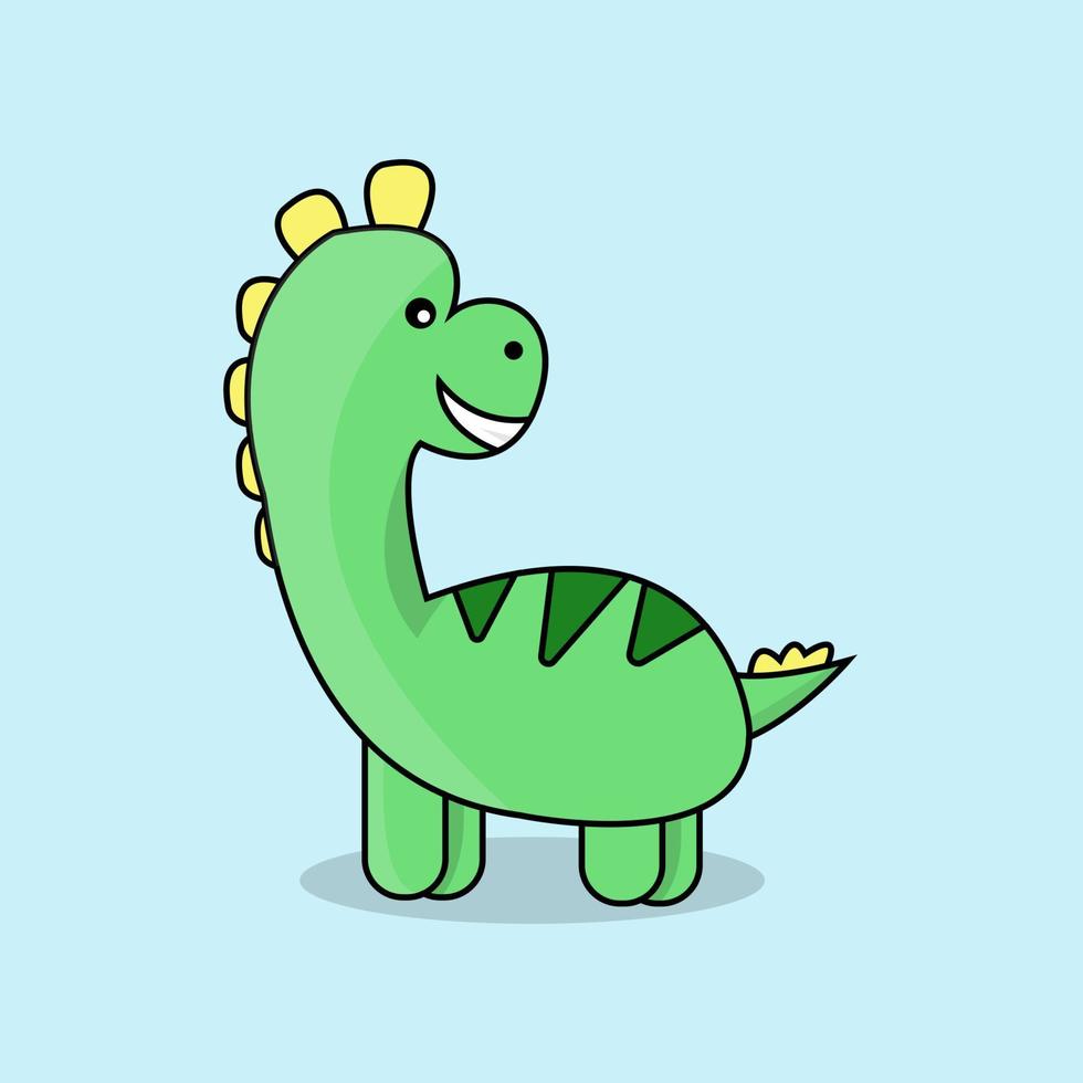 schattig dinosaurus tekenfilm vector icoon illustratie. dier natuur icoon concept geïsoleerd premie vector. vlak tekenfilm stijl vrij vector