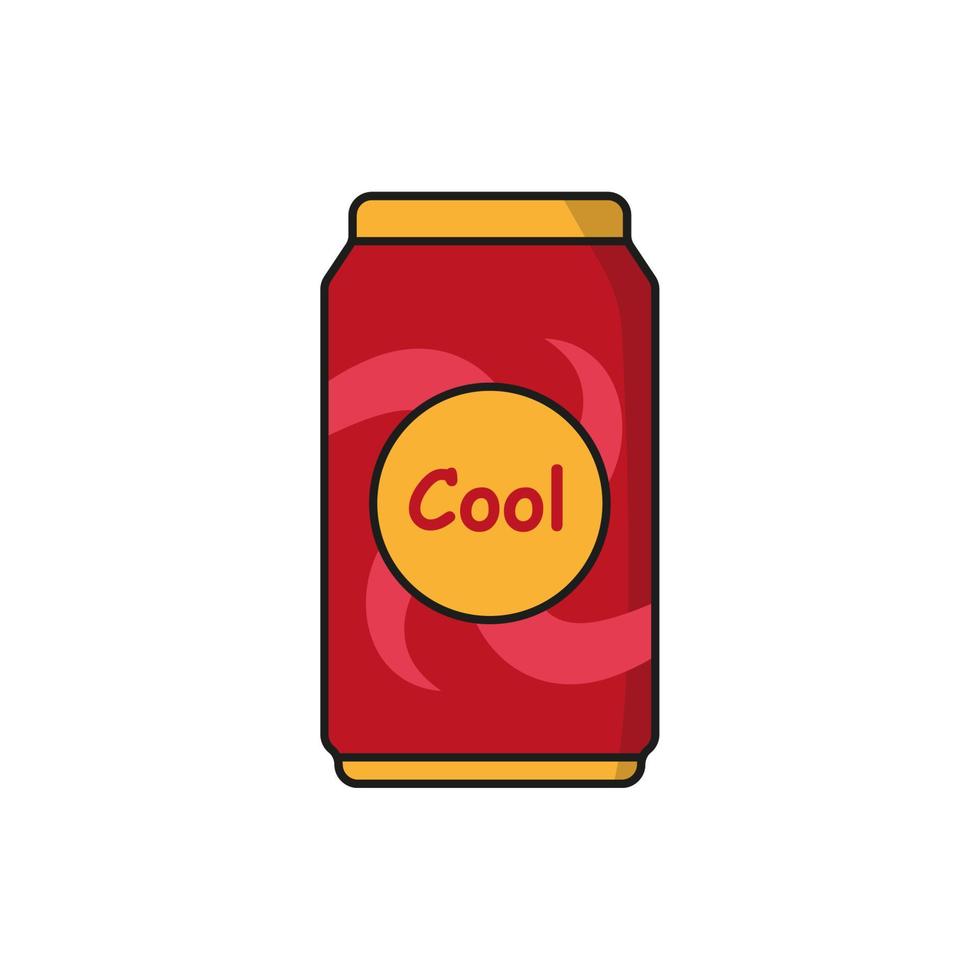 2d donker rood drinken kan vrij vector illustratie