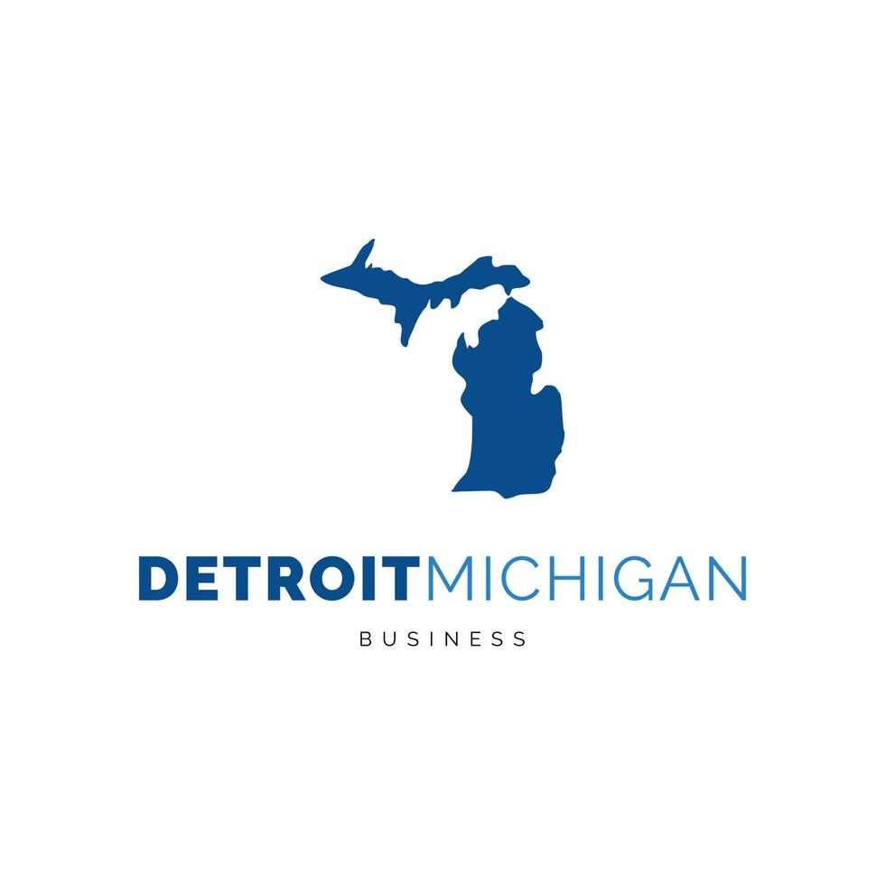 Detroit Michigan kaart icoon logo ontwerp sjabloon vector