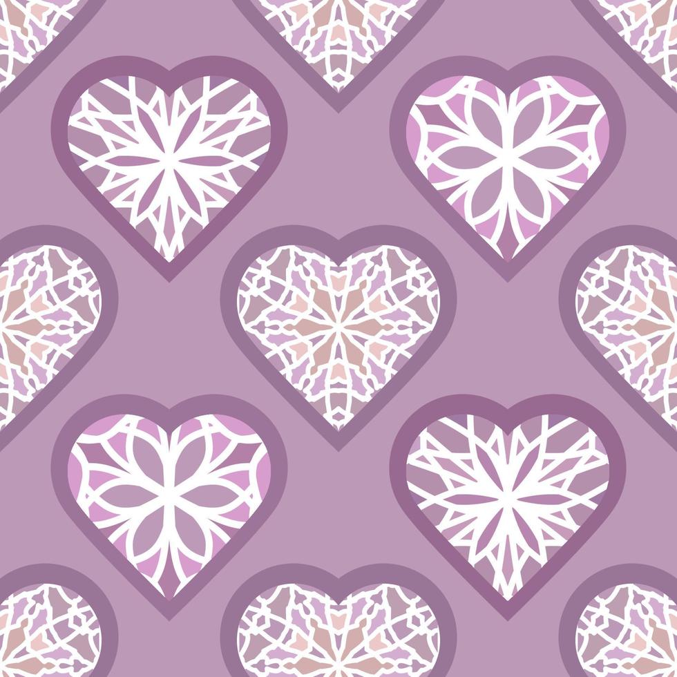 vector naadloos retro patroon met mozaïek- harten. kan worden gebruikt voor behang, patroon vult, web bladzijde achtergrond, oppervlak texturen