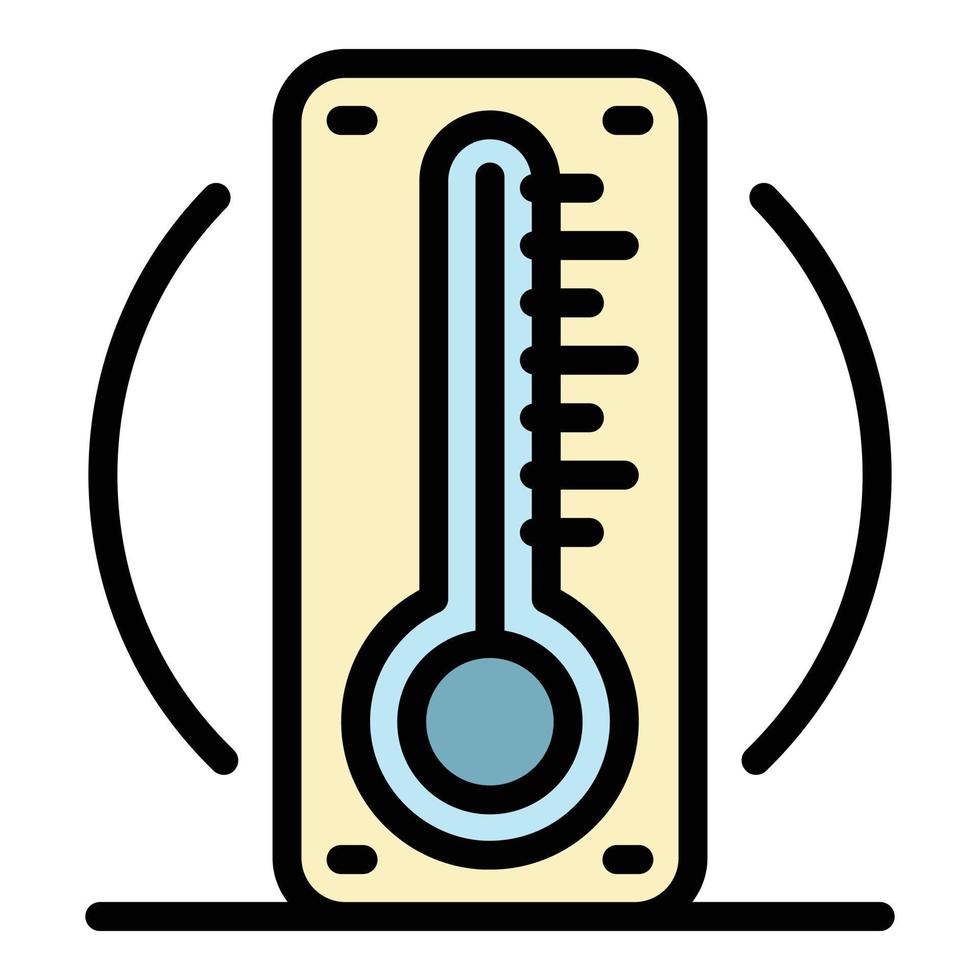 buitenshuis thermometer icoon kleur schets vector