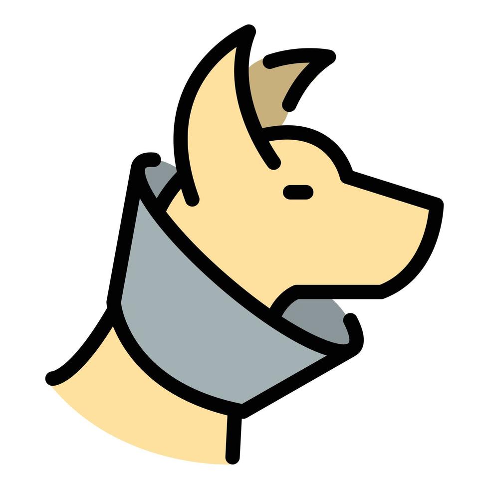 hond kegelsnede beschermen icoon kleur schets vector