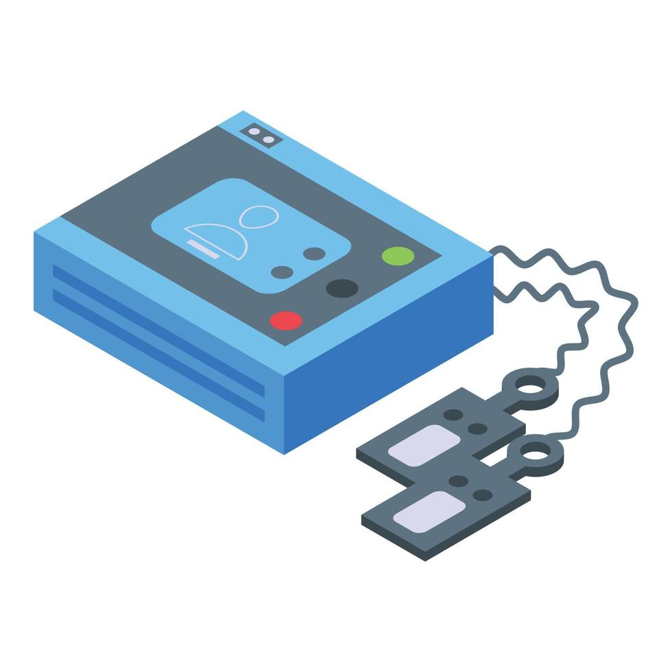 portable defibrillator icoon isometrische vector. hart- hart vector