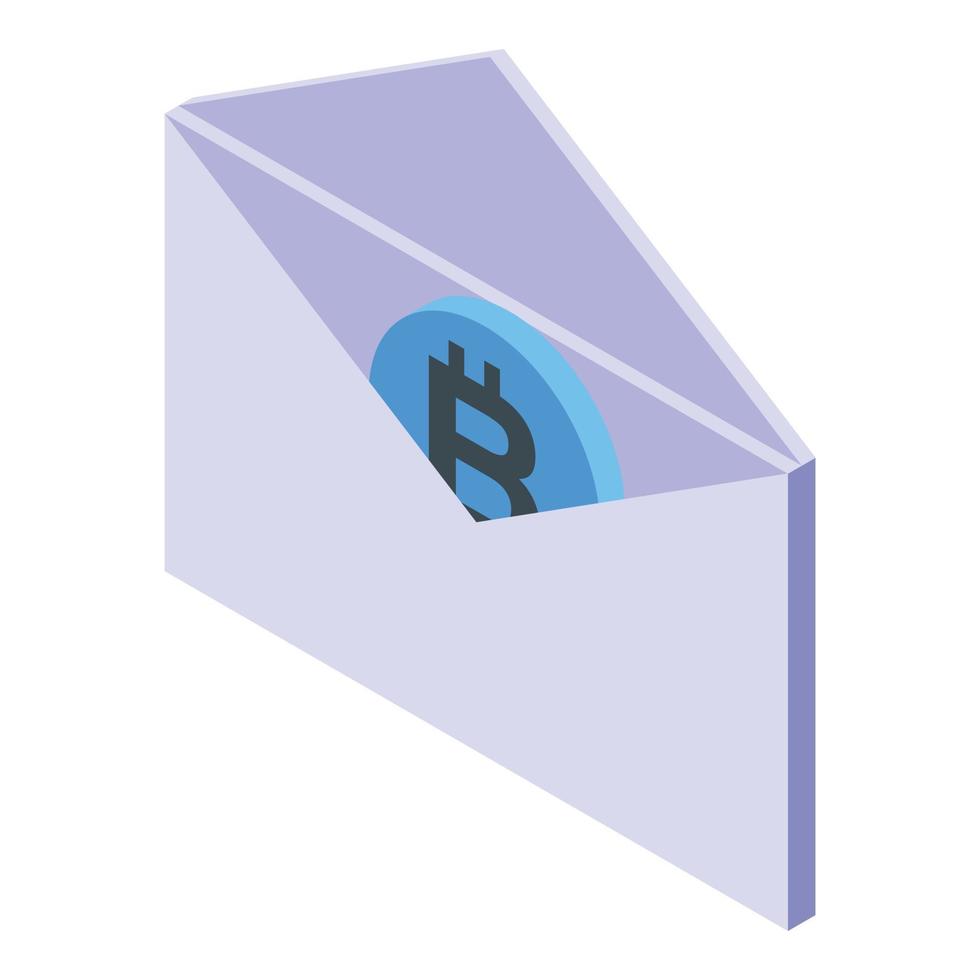 bitcoin mail icoon isometrische vector. baan handtekening vector