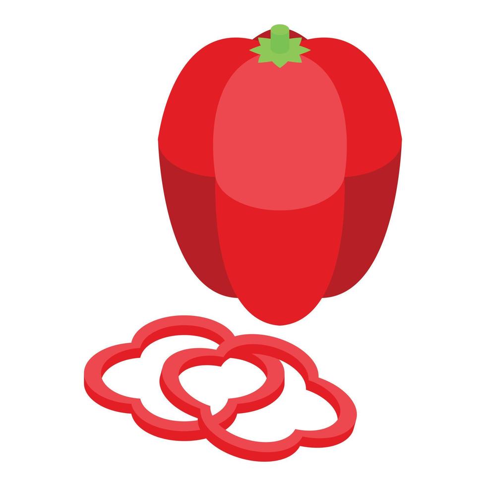 rood paprika icoon isometrische vector. peper geïsoleerd vector