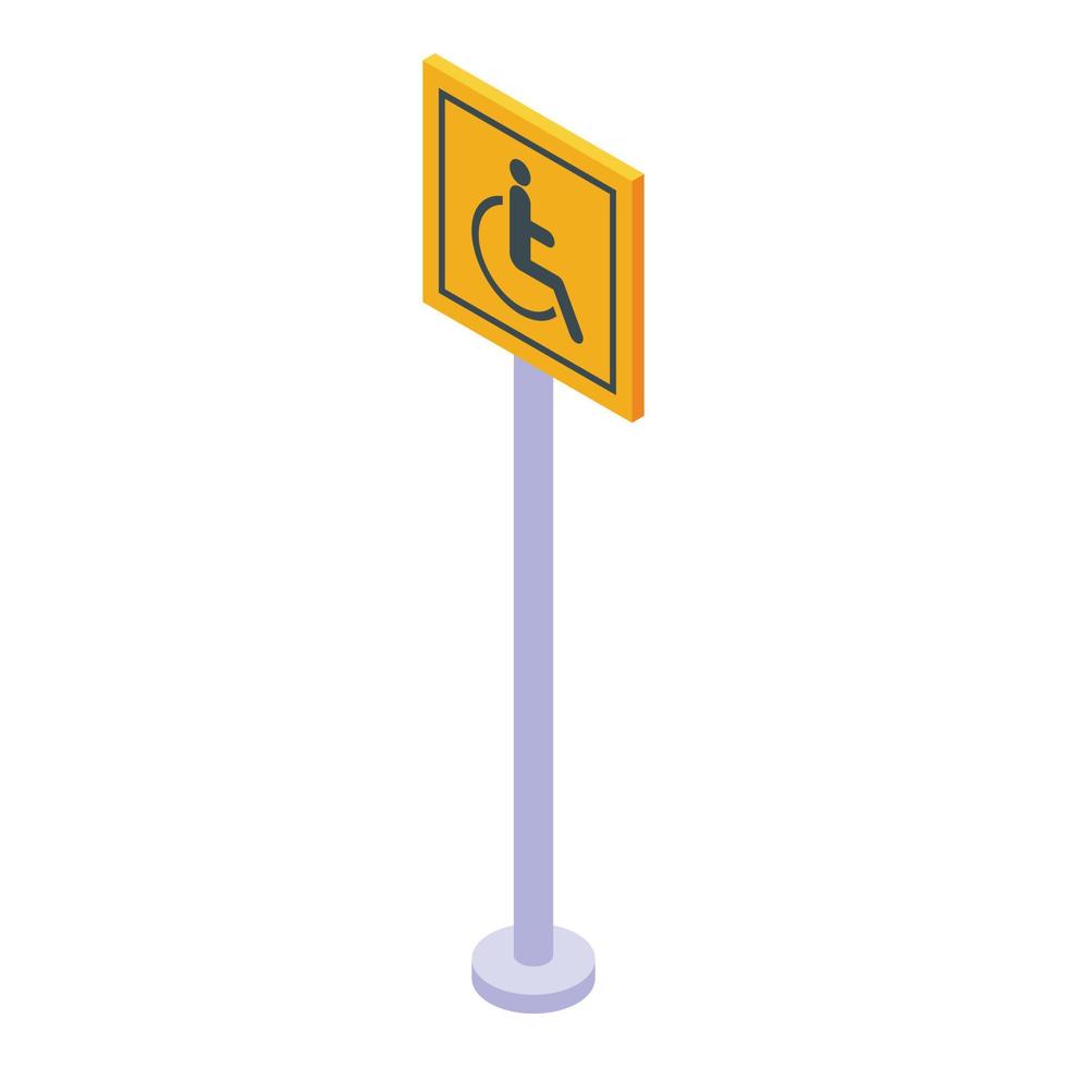 rolstoel teken icoon isometrische vector. handicap persoon vector