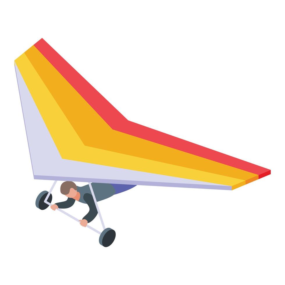 sport- paraglider icoon, isometrische stijl vector