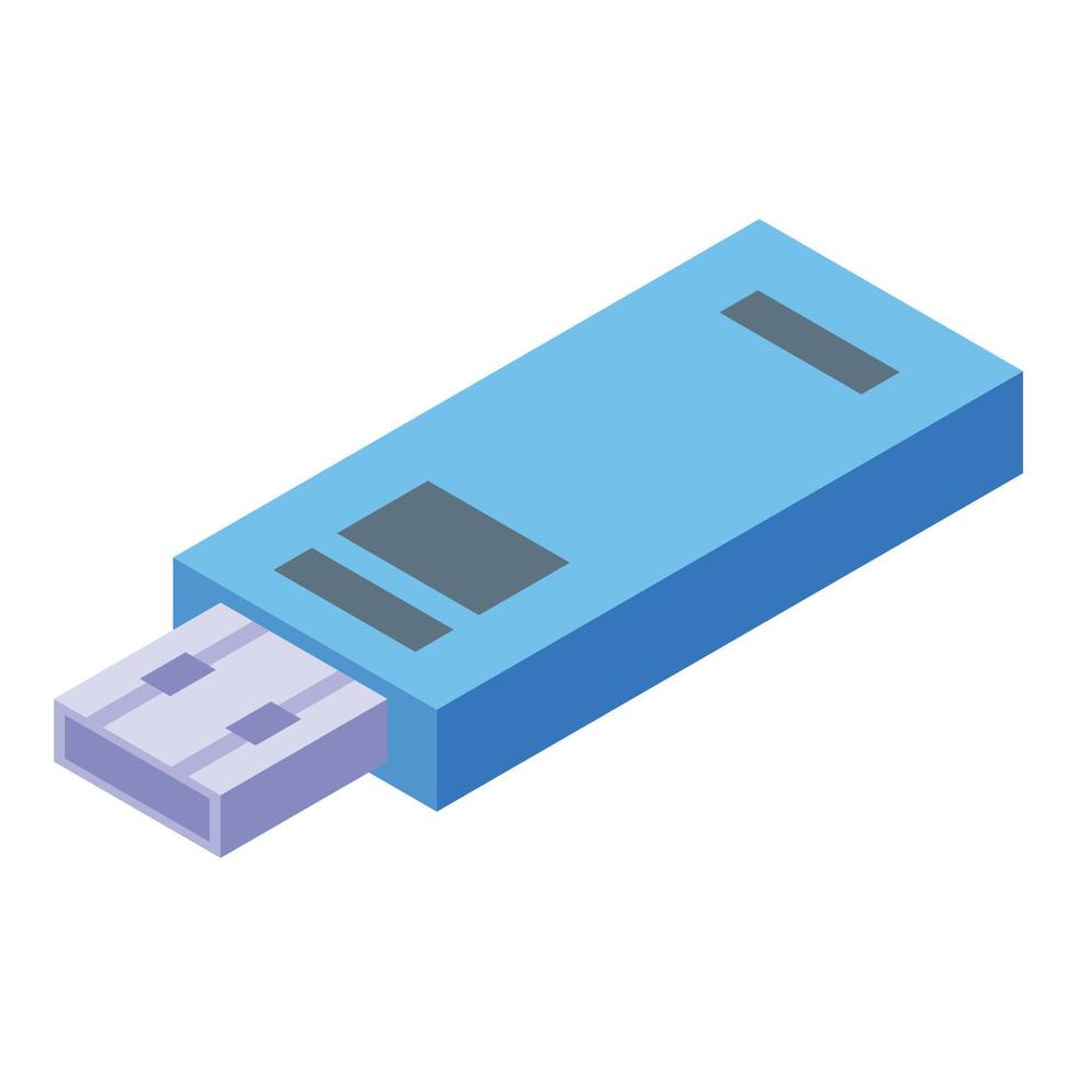 USB flash icoon isometrische vector. USB flash rit vector