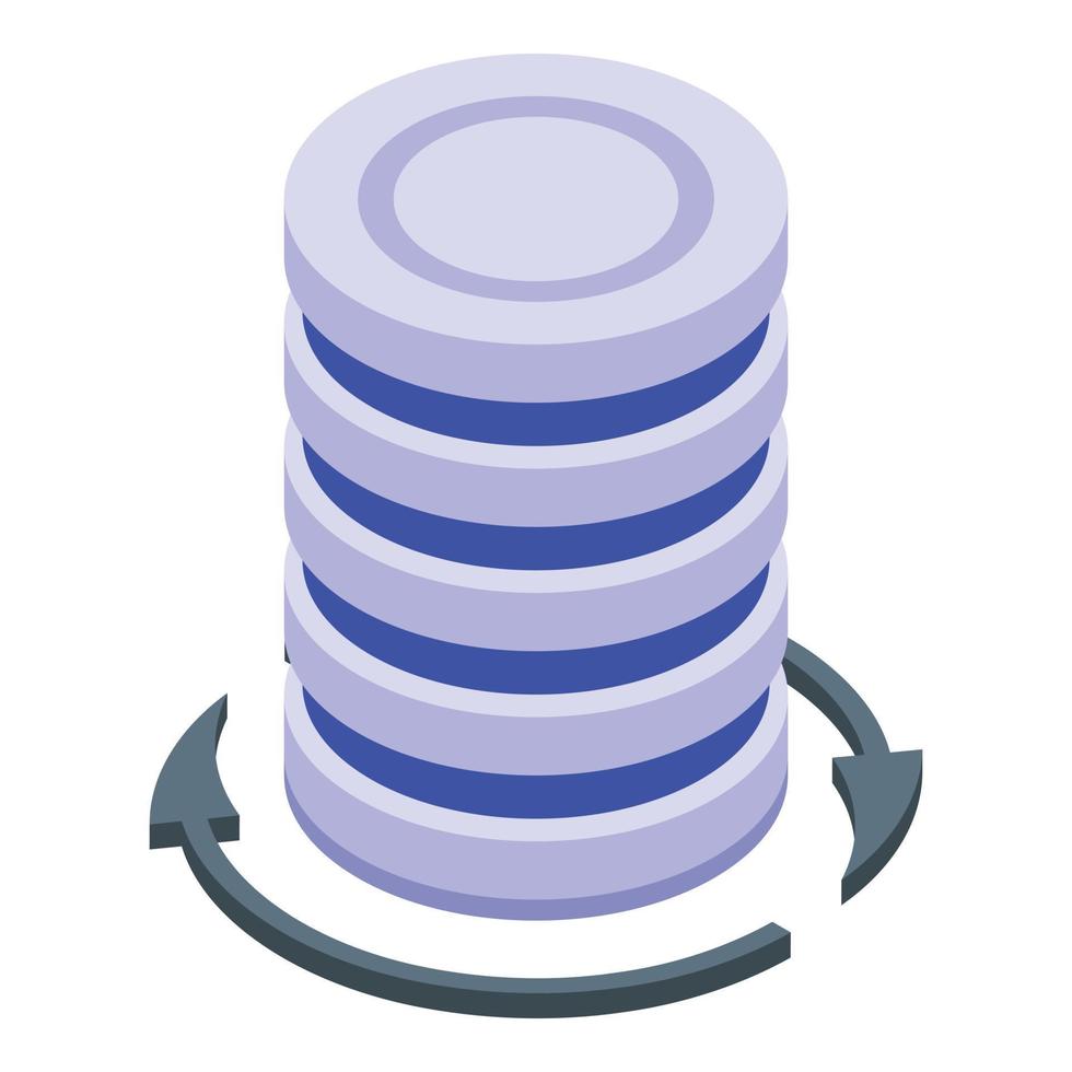 server backup icoon, isometrische stijl vector