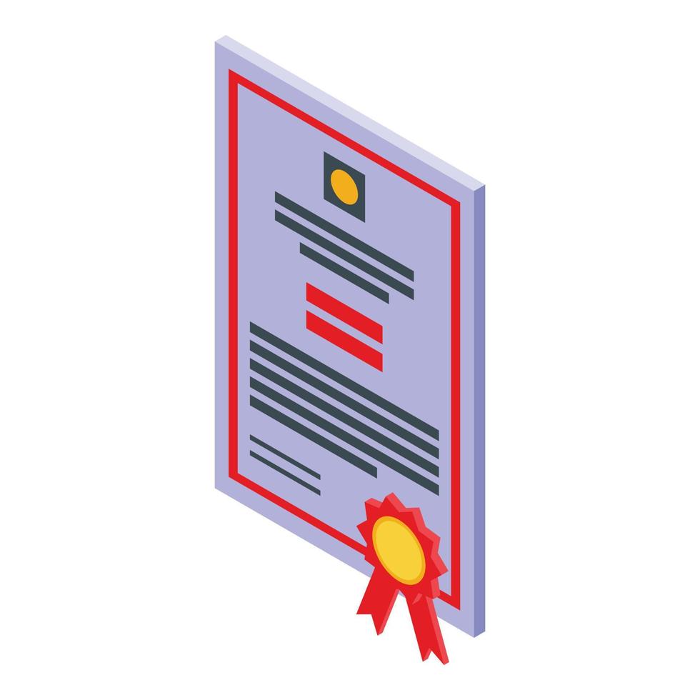 Onderzoek wetenschapper diploma icoon, isometrische stijl vector