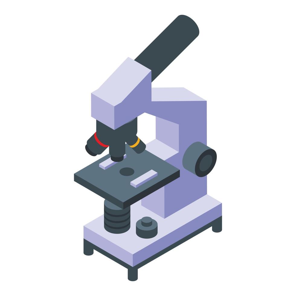 Onderzoek wetenschapper microscoop icoon, isometrische stijl vector