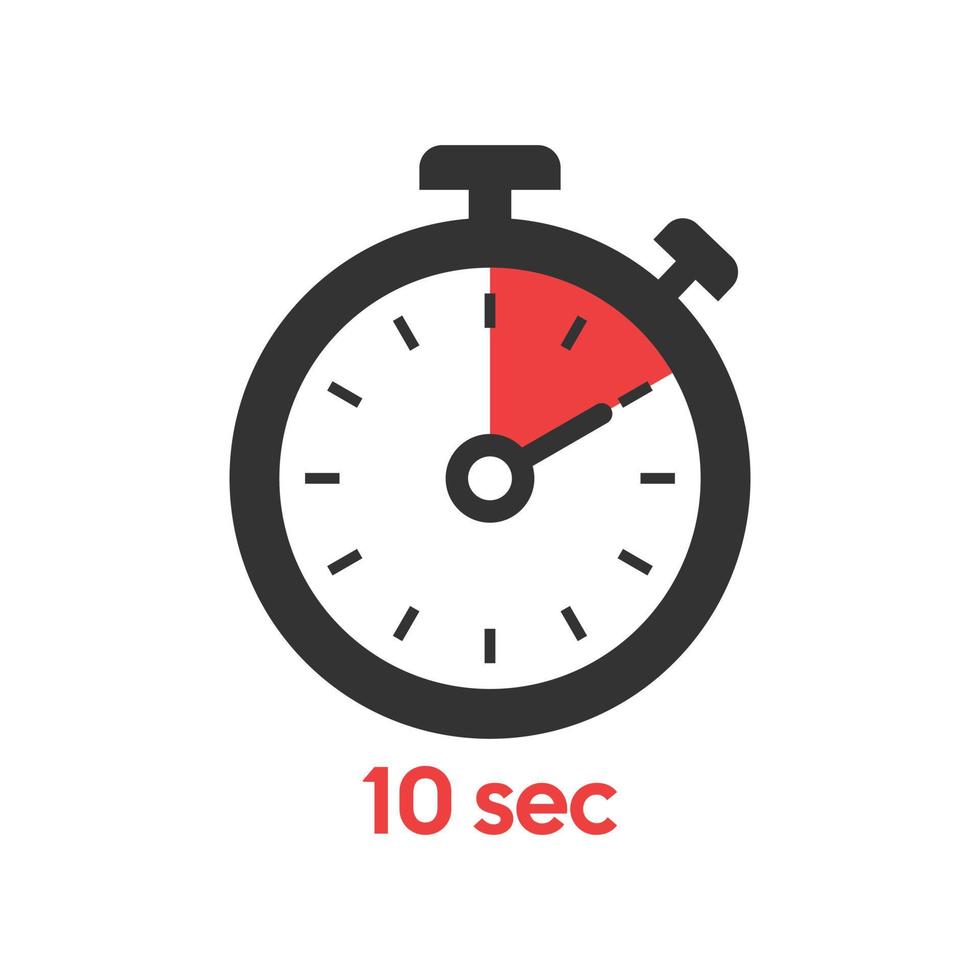 stopwatch 10 seconden icoon illustratie in vlak stijl. timer vector illustratie Aan geïsoleerd achtergrond. tijd alarm teken bedrijf concept.