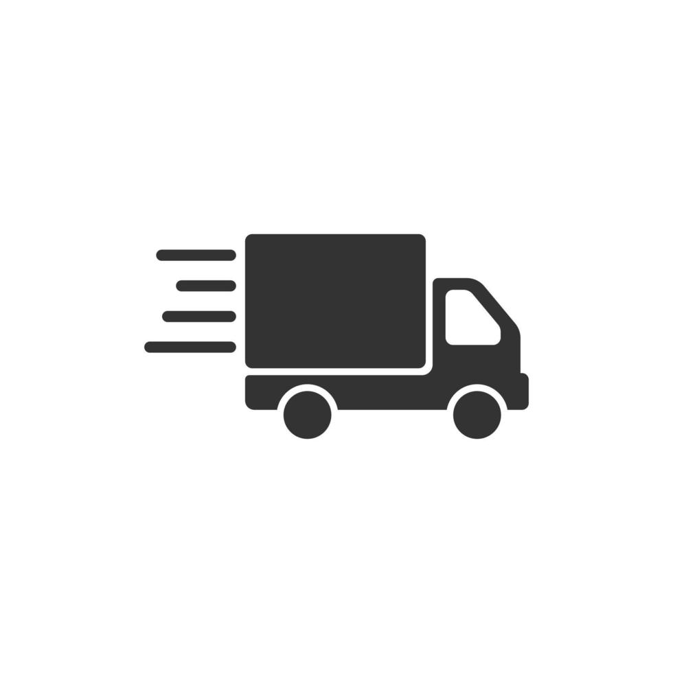 Verzending snel icoon in vlak stijl. levering vrachtauto vector illustratie Aan geïsoleerd achtergrond. uitdrukken logistiek teken bedrijf concept.