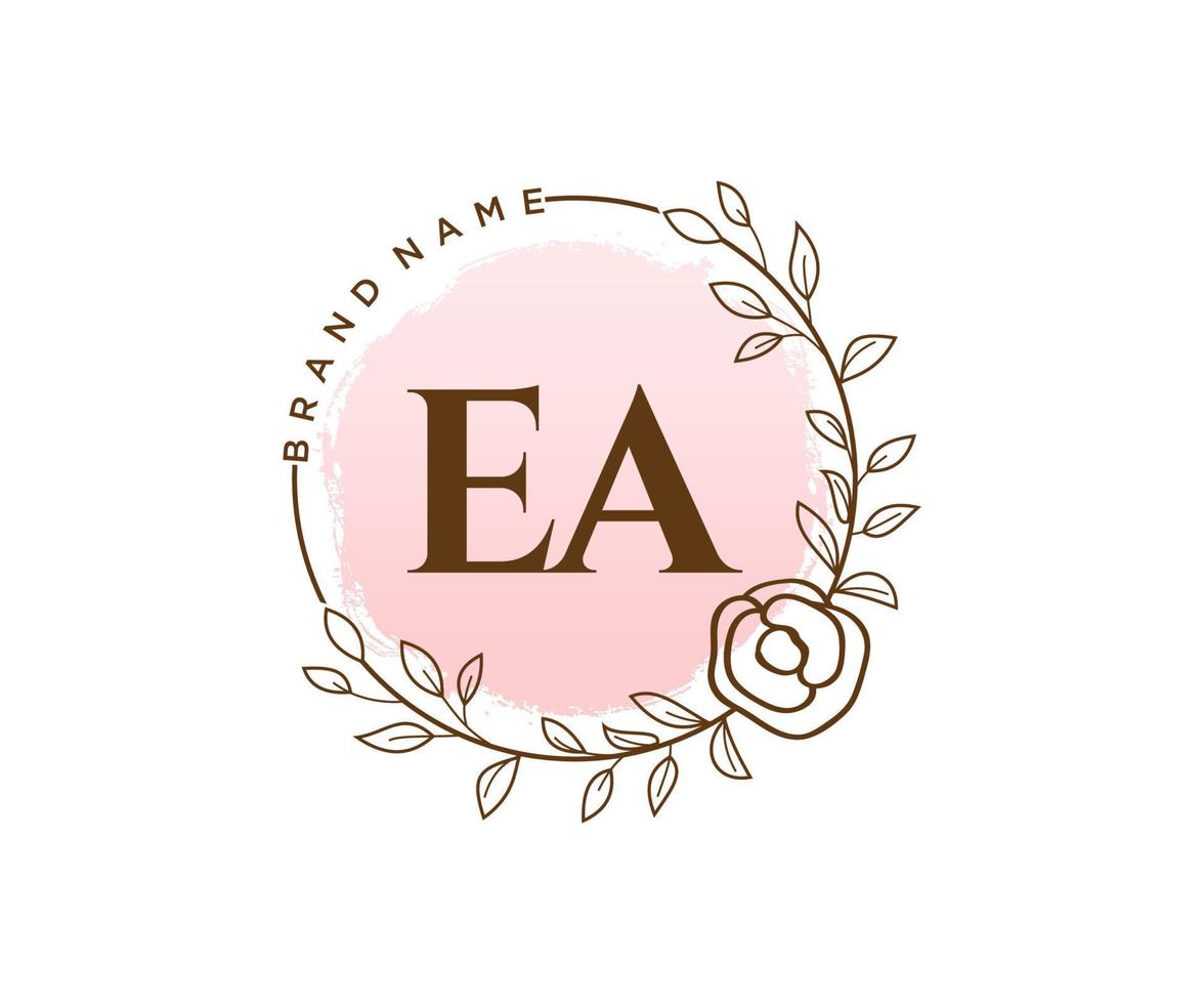 eerste ea vrouwelijk logo. bruikbaar voor natuur, salon, spa, kunstmatig en schoonheid logo's. vlak vector logo ontwerp sjabloon element.