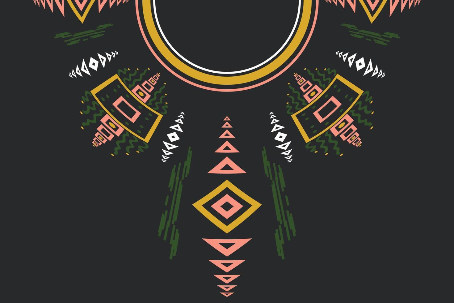 gemakkelijk kurti nek ontwerp vector motief geïsoleerd borduurwerk halslijn ombre patroon aztec stijl borduurwerk abstract gemakkelijk kurti nek . ontwerp voor textuur, kleding stof en Saree dragen.