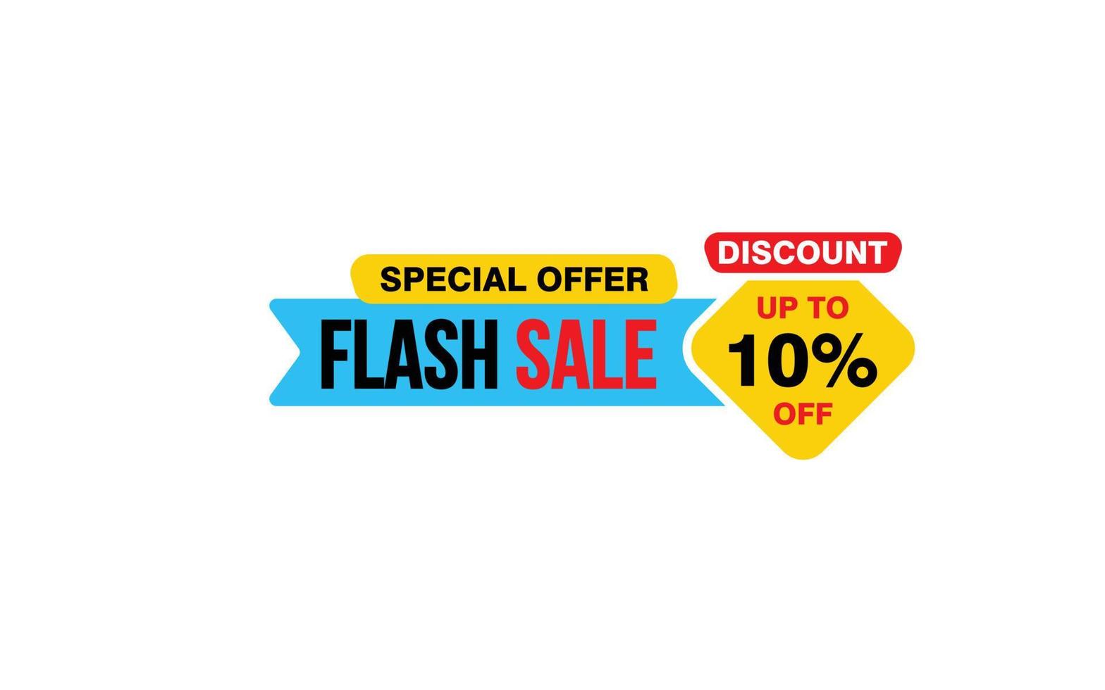 10 procent flash uitverkoop bieden, opruiming, Promotie banier lay-out met sticker stijl. vector