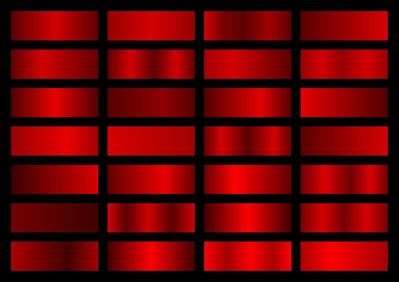 vector reeks van rood metalen hellingen. stalen verzameling. glimmend helling reeks Aan zwart achtergrond. metaal structuur