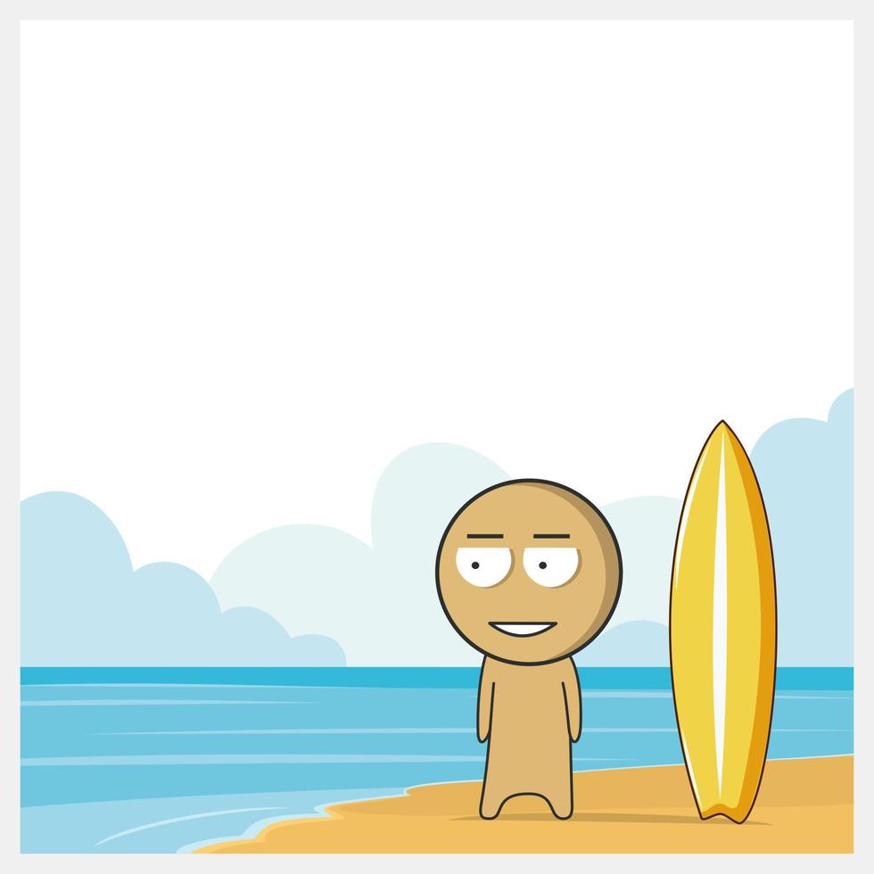 surfer op het strand vector