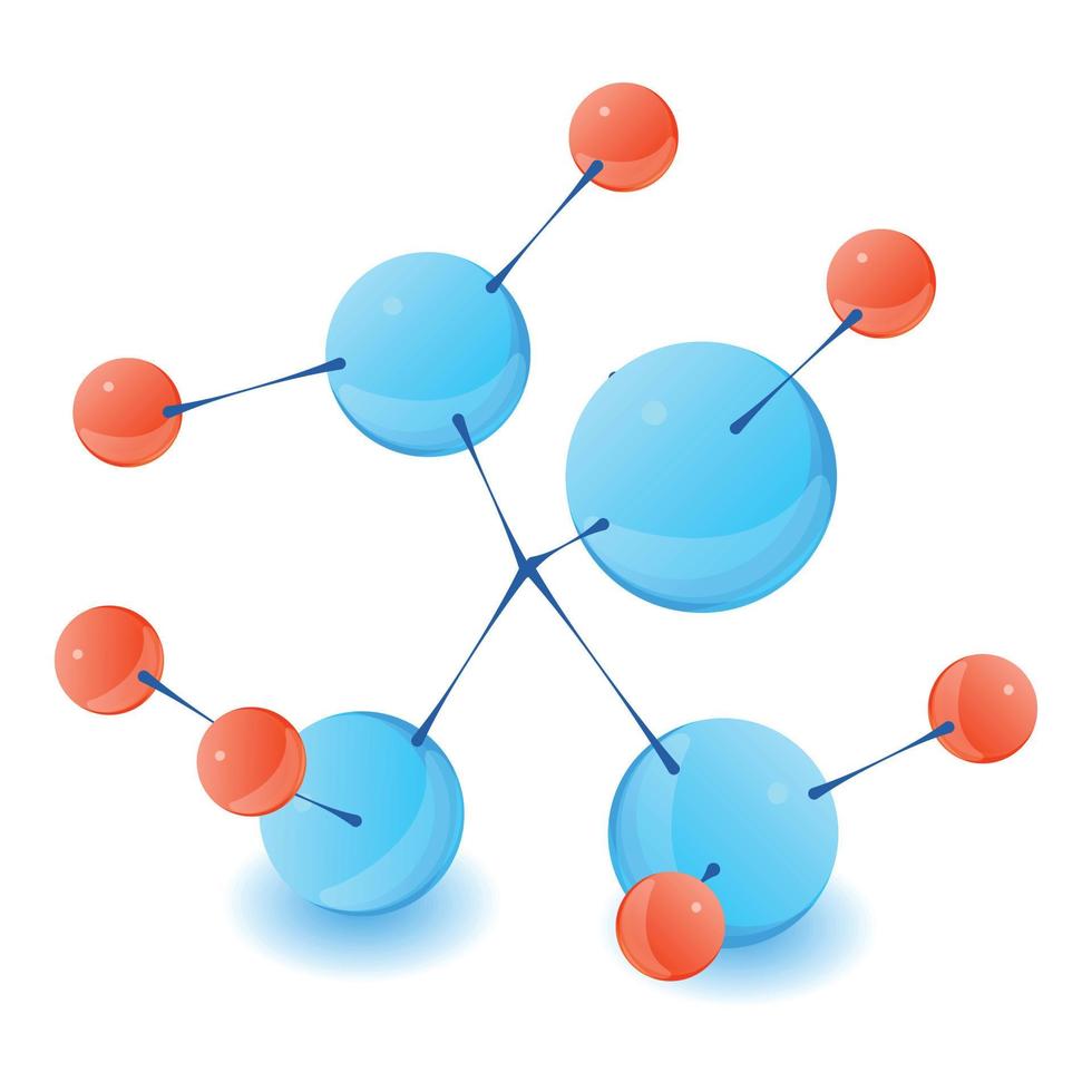 neutrale molecuul icoon, isometrische stijl vector