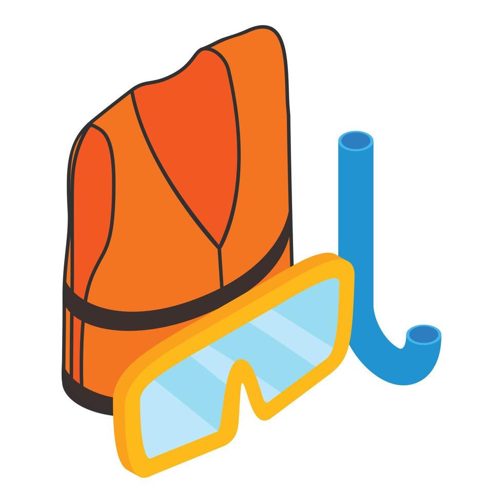 snorkelen icoon, isometrische stijl vector