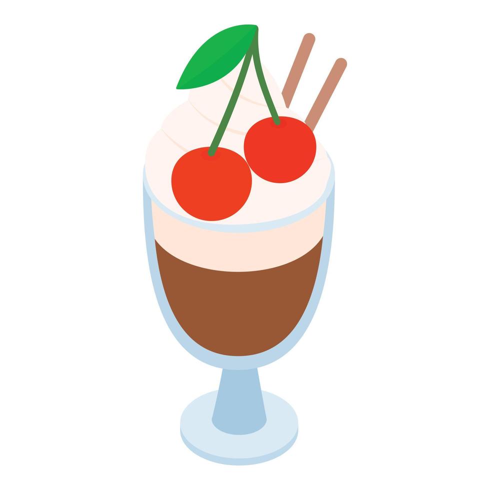 chocola cocktail icoon, isometrische stijl vector