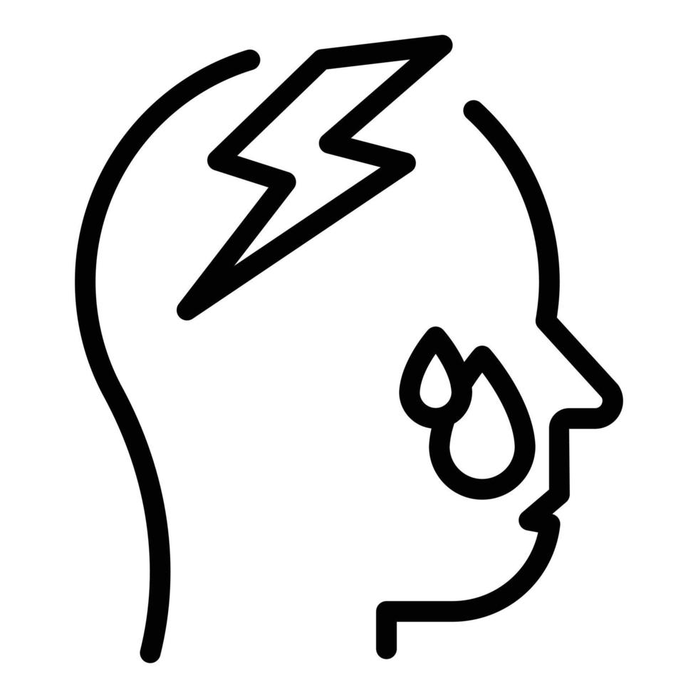 depressief Mens icoon, schets stijl vector