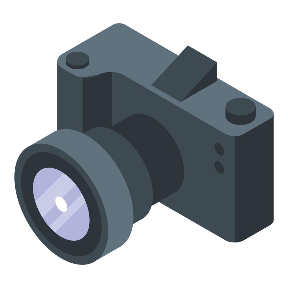 verslaggever camera icoon, isometrische stijl vector