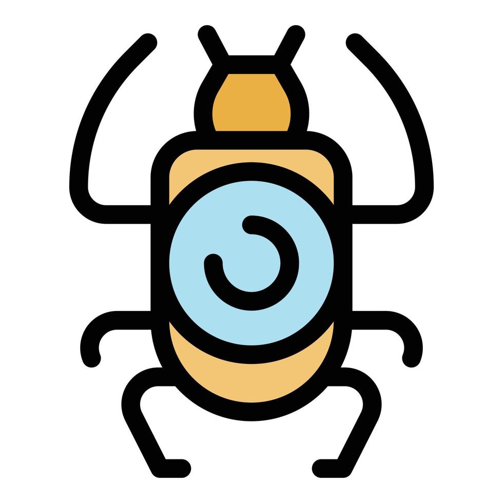 cultuur scarabee kever icoon kleur schets vector