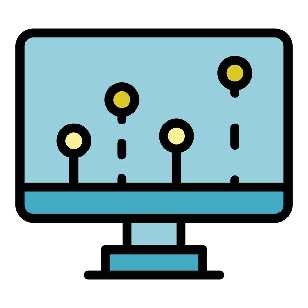 bijwerken in werking systeem icoon kleur schets vector