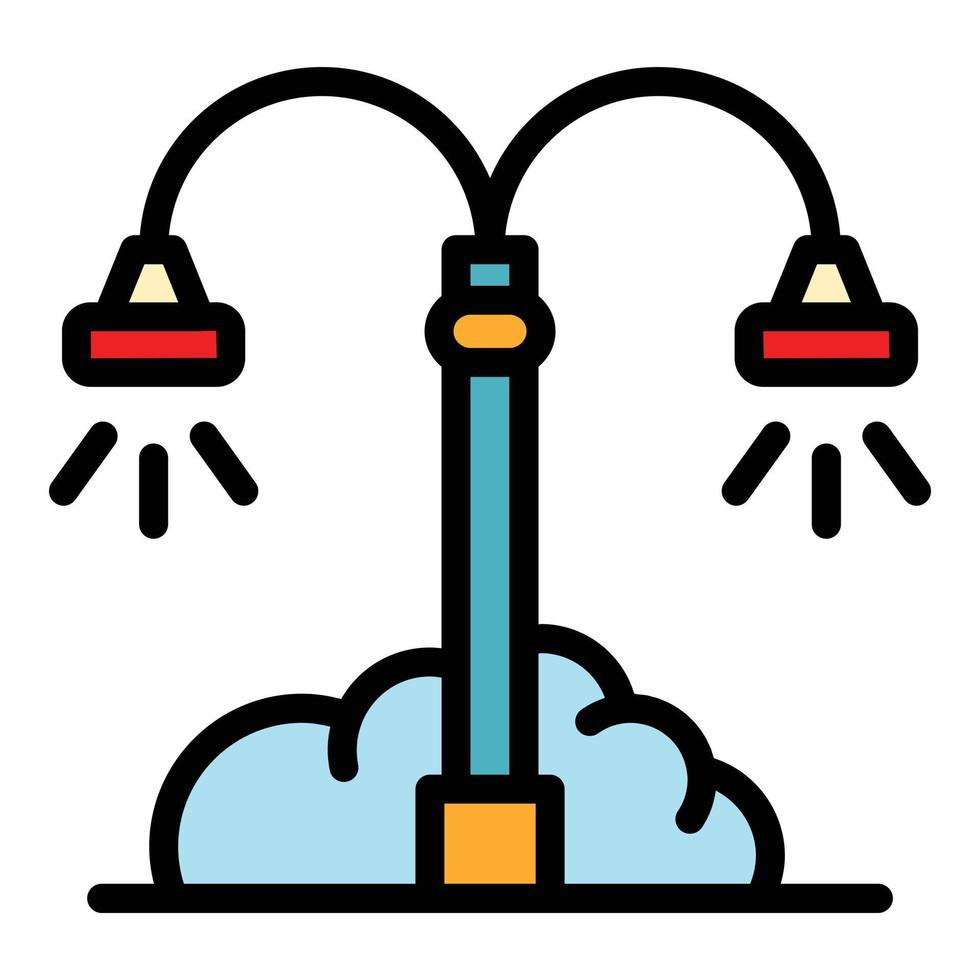 straatlantaarn icoon kleur schets vector