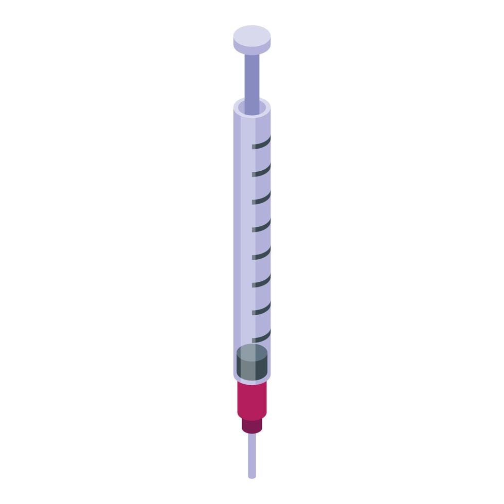 injectiespuit icoon, isometrische stijl vector