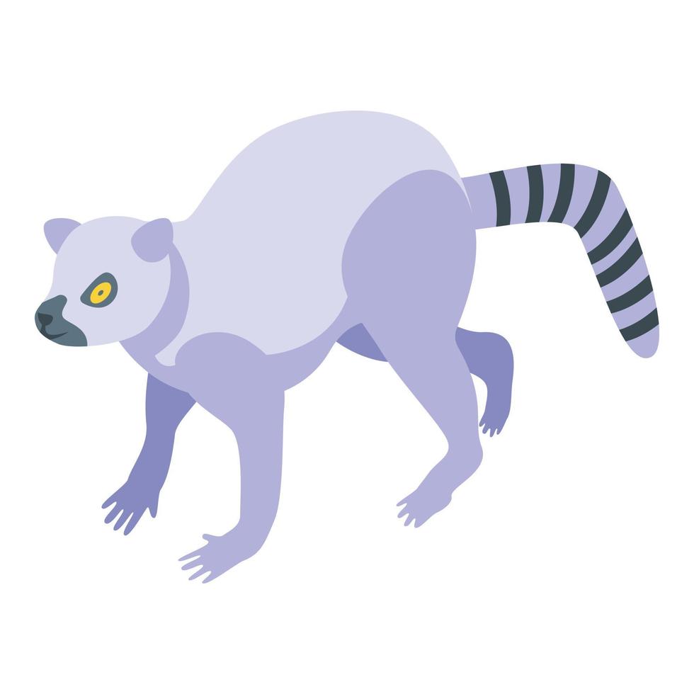 zuiden eiland lemur icoon, isometrische stijl vector