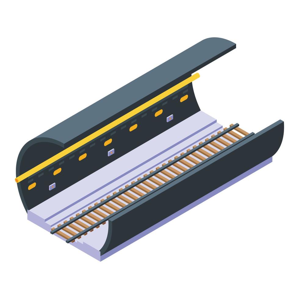 spoorweg tunnel sectie icoon, isometrische stijl vector