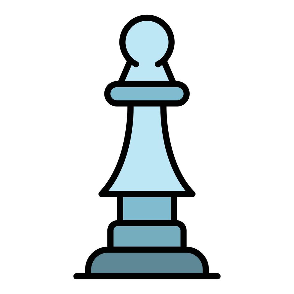 schaak bisschop icoon kleur schets vector