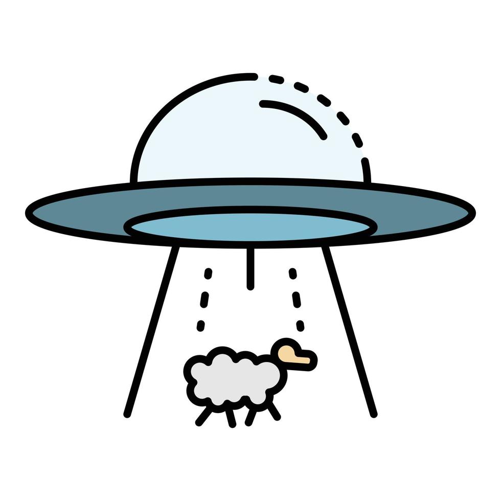 ufo nemen een schapen icoon kleur schets vector