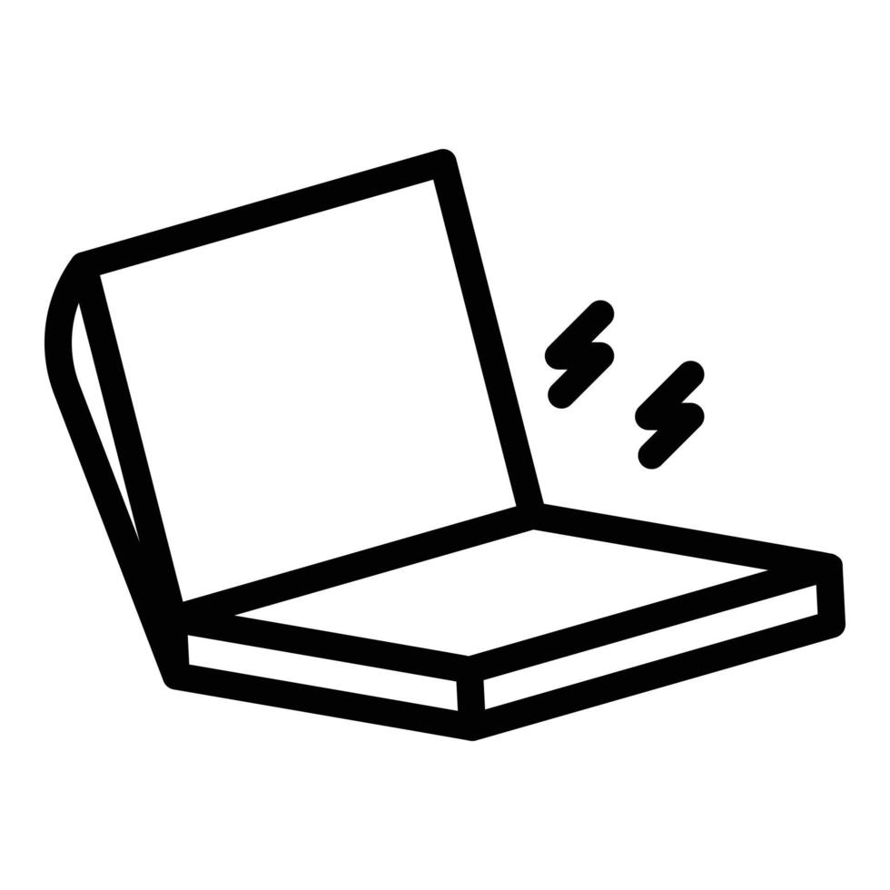 laptop aanval icoon, schets stijl vector