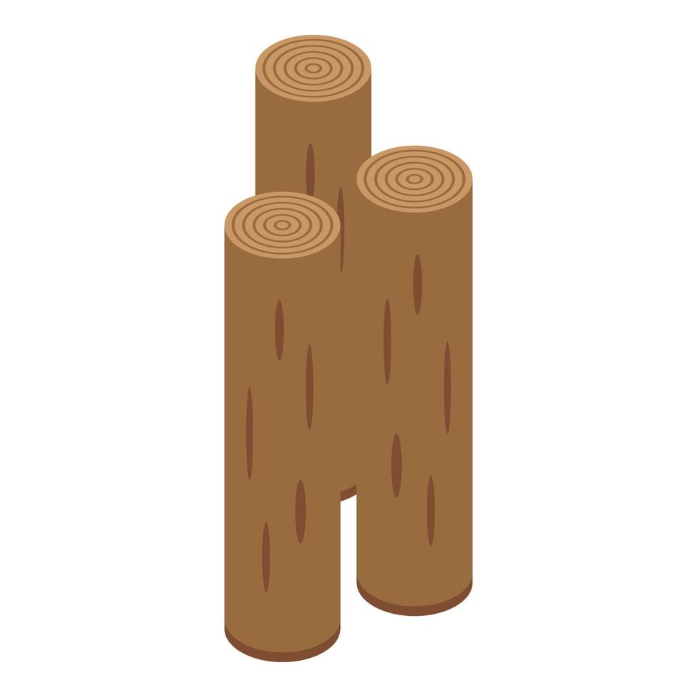 Woud hout icoon, isometrische stijl vector