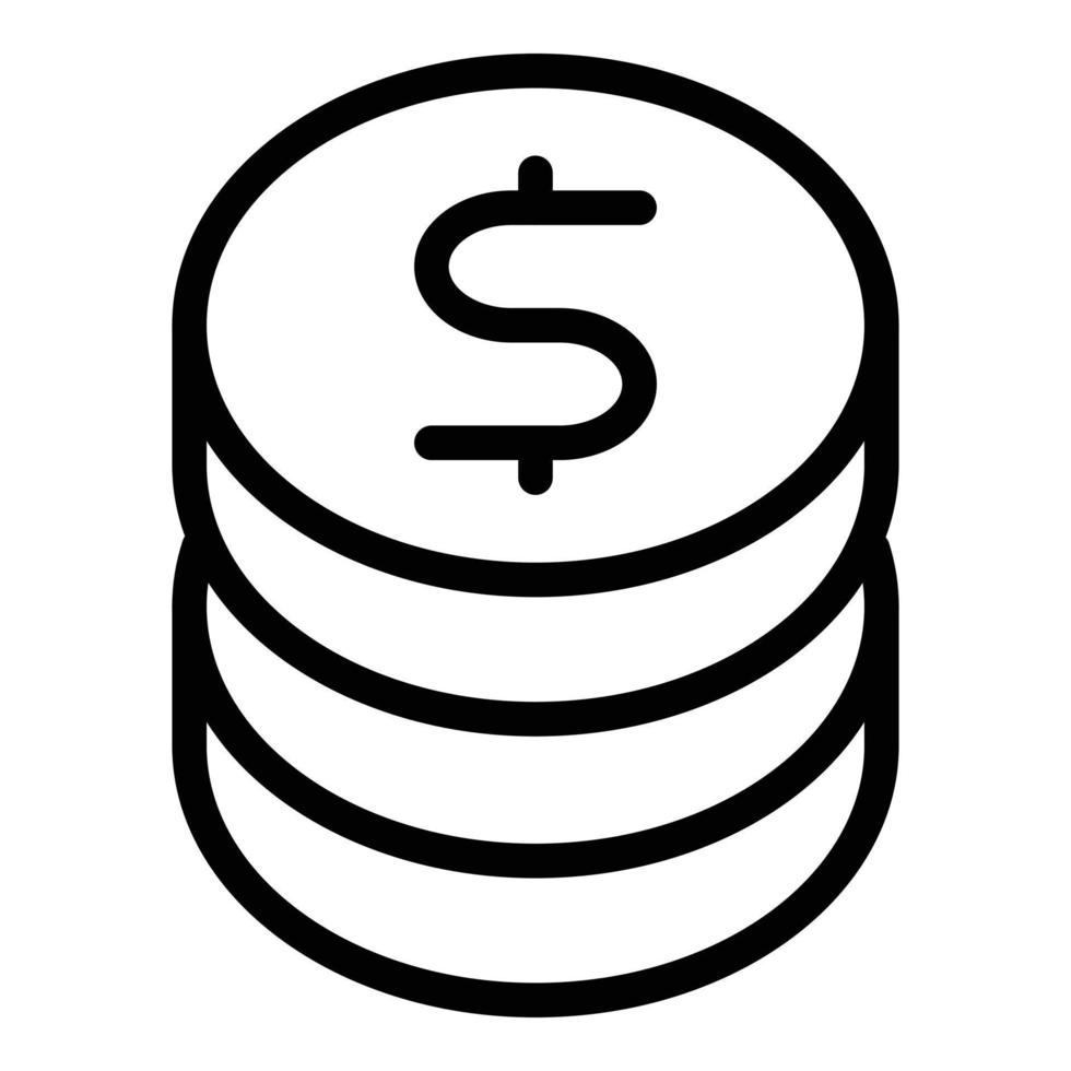 munt stack icoon schets vector. geld valuta vector