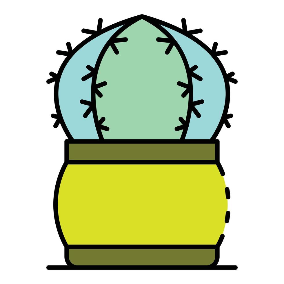 piek cactus icoon kleur schets vector