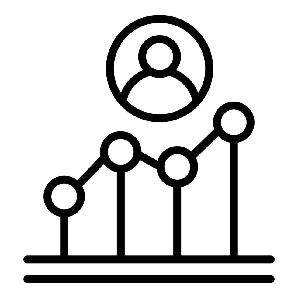 versmallen markt diagram tabel icoon, schets stijl vector